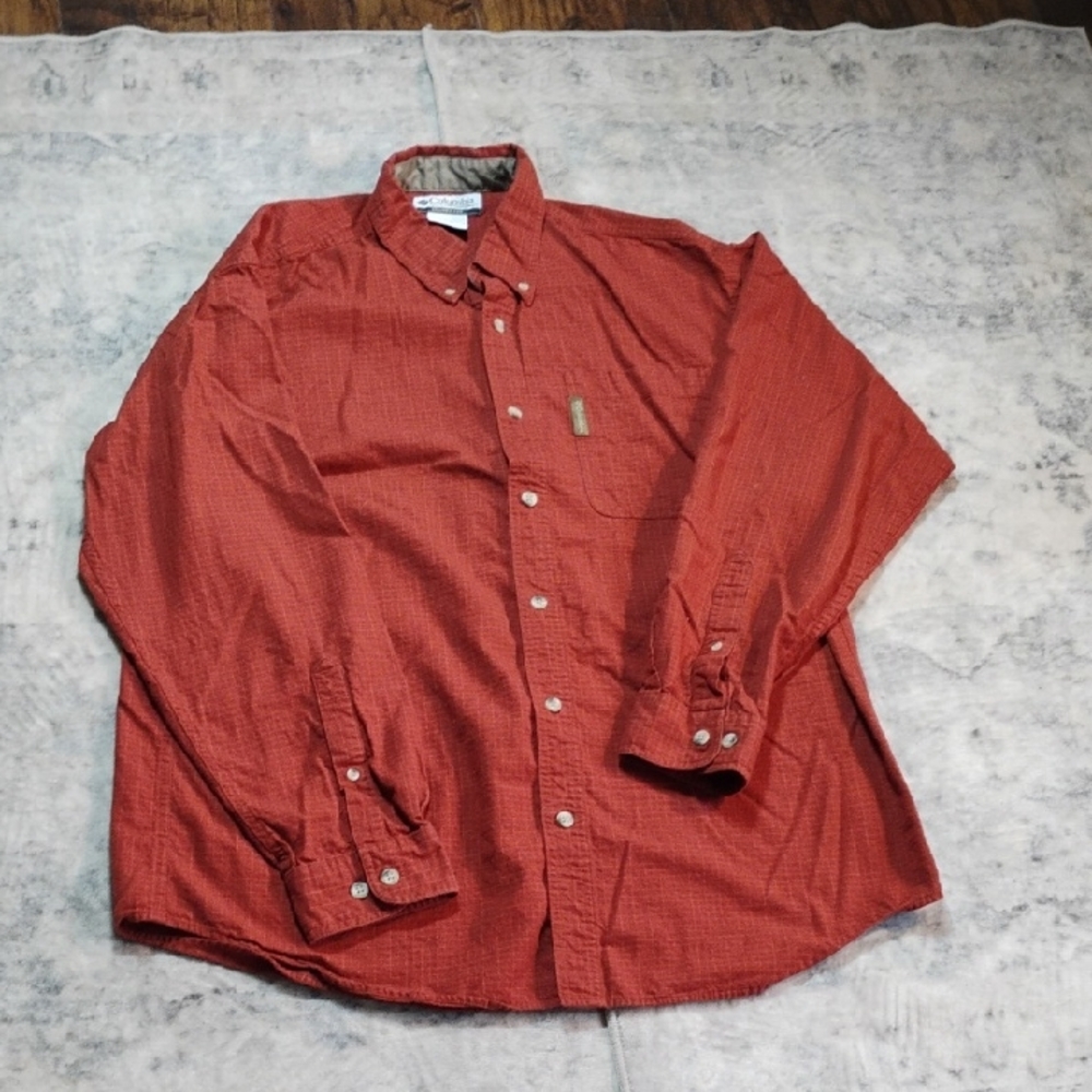 Men's Red Button-Down Shirt